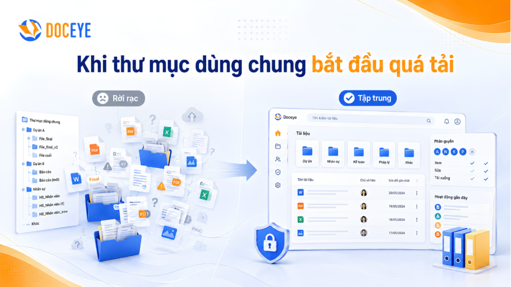 Dấu hiệu thư mục dùng chung không còn đủ để quản lý hóa đơn chứng từ.