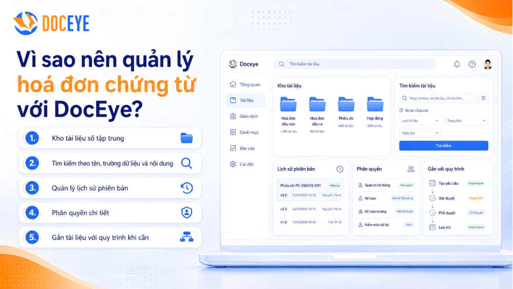 Quản lý hoá đơn chứng từ với DocEye.