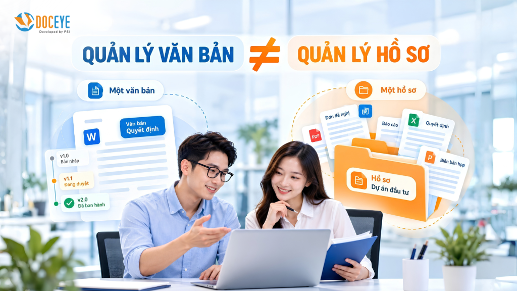 Quản lý văn bản khác quản lý hồ sơ