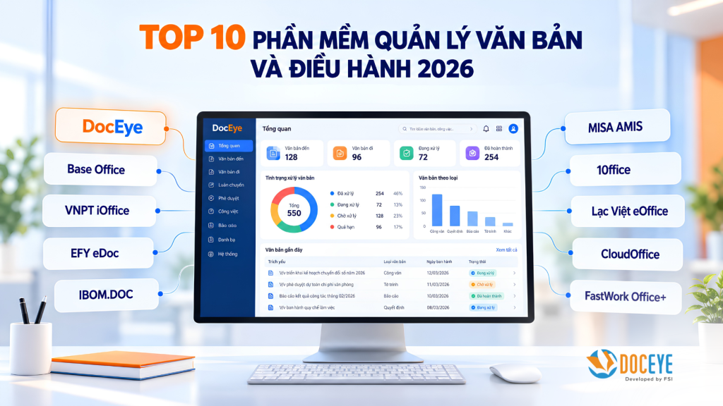 Top 10 phần mềm quản lý văn bản và điều hành 2026